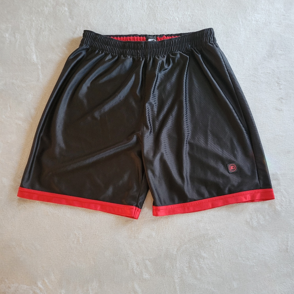 Vintage Men's Black Starter Basketball Dazzle Shorts L